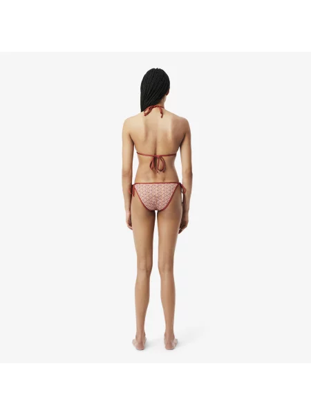Lacoste Dół Od Bikini Z Monogramem czerwony