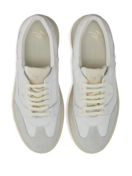 Sneakerși Giuseppe Zanotti din piele de căprioară alb