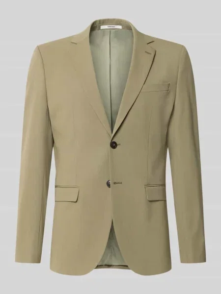 Marynarka o kroju slim fit z dodatkiem model LIAM' Selected Homme zielona