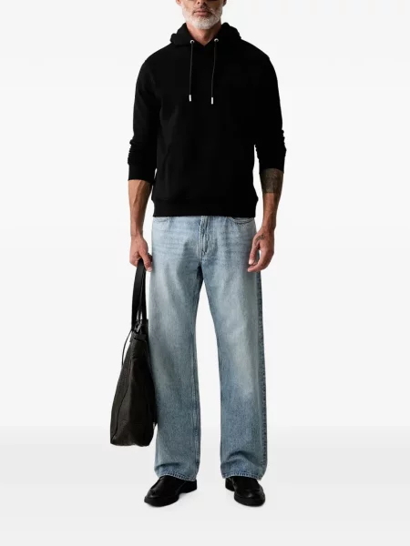 Hoodie Karl Lagerfeld με κέντημα με κορδόνι μαύρο