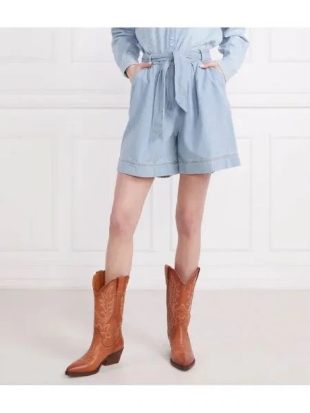 Pinko Pantaloni scurți + curea CIRCUITO | Relaxed fit albastru