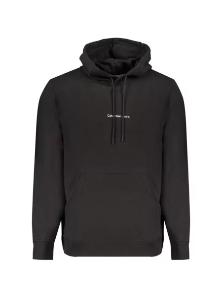 Hanorac cu glugă Calvin Klein cu imagine negru