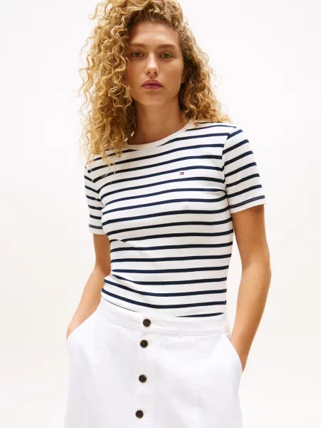 TOMMY HILFIGER Tricou CODY negru alb